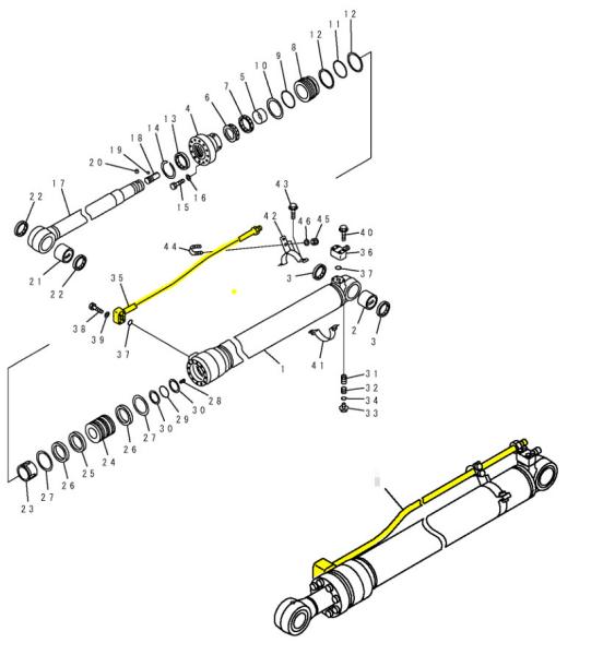 PC120 PC130 Excavator Pipelines Hydraulic System Distributor Bucket Pipe
