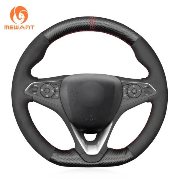 Mewant brand carbon fiber plus vegan suede steering wheel cover for Holden Commodore Astra Calais 2018-2020 interior accessories