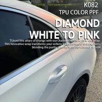 K082 Diamond White To Pink TPU Color Paint Protection Film Car Vinyl Wrap