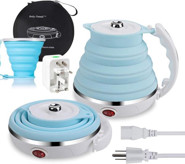 Caldeira elétrica dobrável para viagens de café e chá Caldeira de água dobrável de ebulição rápida 600ml