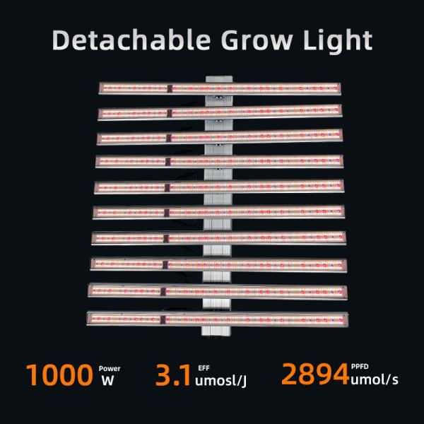 1000W 3 canais Dimmable LED Plant Growing Lights Material de liga de alumínio