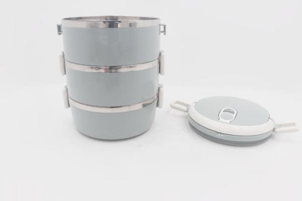2 Layers Detachable stainless steel plastic kids tiffin leakproof sealed lunch box