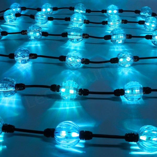 40mm 50mm 60mm DMX RGB Crystal LED 3D Ball Light String for Holiday Lighting