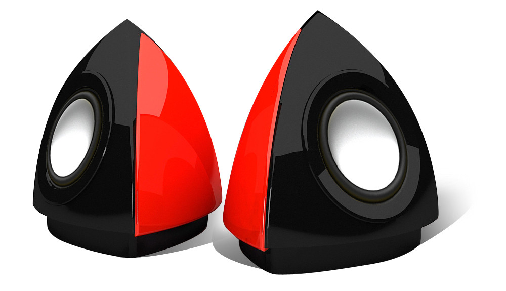 2W 30HZ - 20KHZ 2.0 Multimedia Speakers With USB Port Fashion Design Red Color