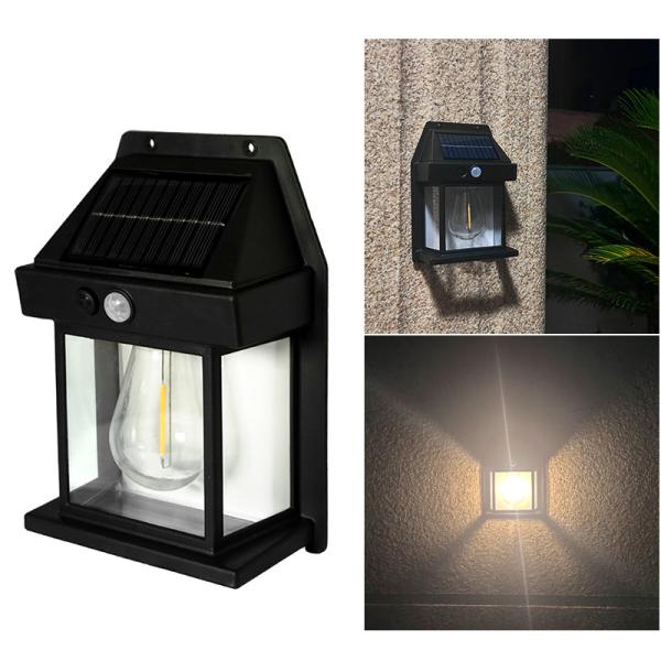 Double Light Source Adjustable Solar Charging Wall Led Light with 8m Sensing Distance