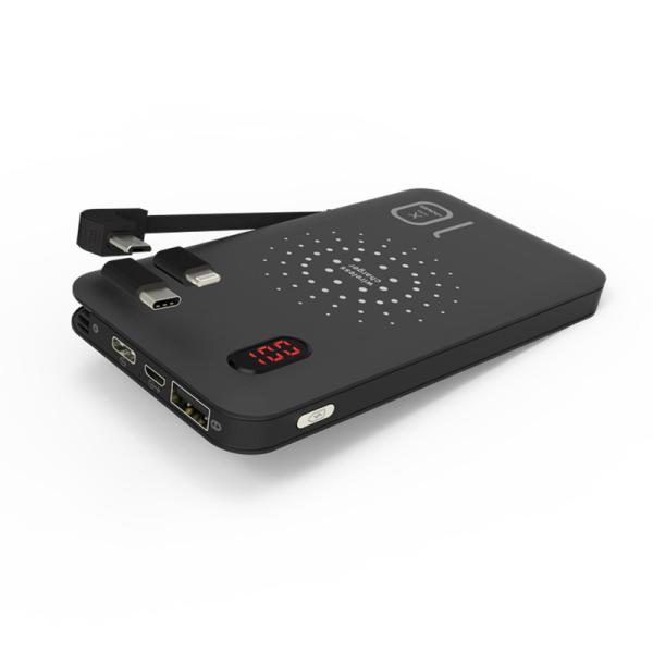 To Selling Qi Wireless Power Bank With Built-in 3-IN-1 Cable 10000mAh LCD Display OEM Portable Charger Powerbank