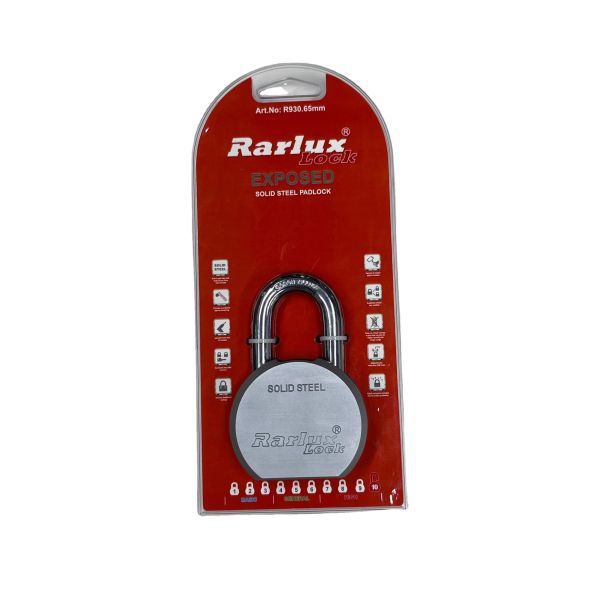 Rarlux 65mm Alloy Steel Durable Security Padlock with 3 Brass Keys Waterproof & Anti-Theft