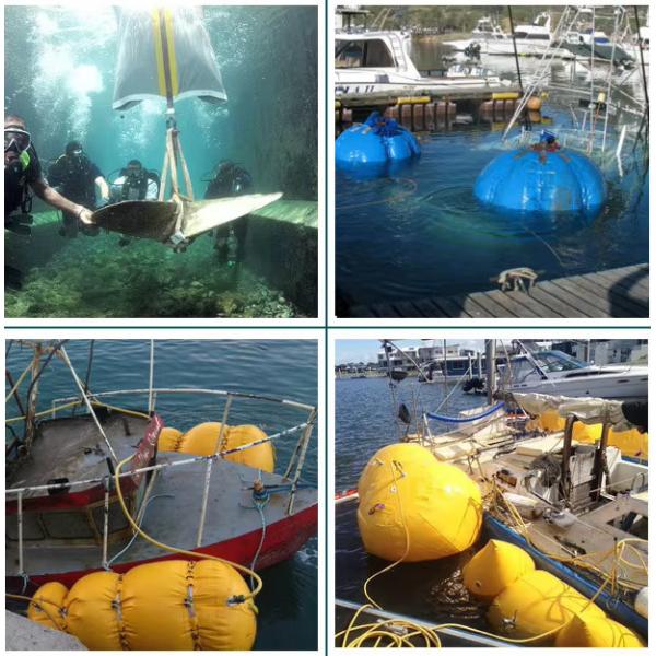 Airbags infláveis pesados Submersos para levantar tanques submersos