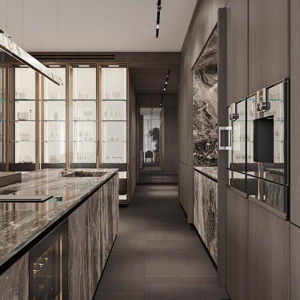 Luxury Customized Kitchen Cabinet Kitchen Furnitures Design Wood Veneer Kitchen Cabinet