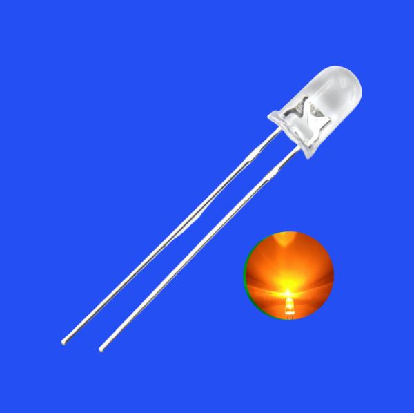 5mm Orange Color 600-615nm 600-1200mcd Round Clear Lens Candle Flickering Flashing LED Diode