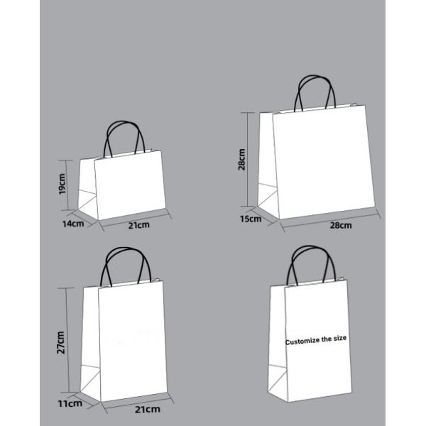 Offset Printing Portable Kraft Paper Bags For Cake Boxes 21*14*19cm