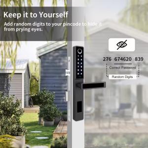 TTlock Tuya Hotel Lock Black NFC Digital Door Lock With Handle