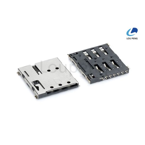 2.0mm Height SIM Socket Holder Connector Featuring Insulation Resistance 1000Megohms Minimum at DC 500V for Secure Data Transmission