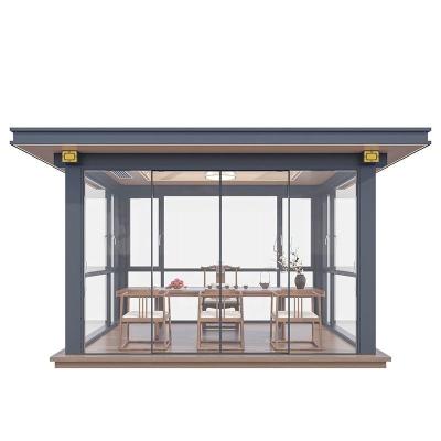 Metal Type Aluminium Alloy Louver Turning Sunroom Gazebo for Courtyard and Garden Sun Protection
