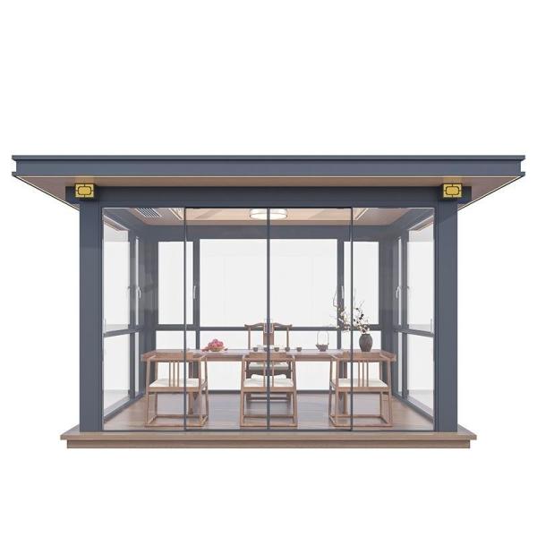 Metal Type Aluminium Alloy Louver Turning Sunroom Gazebo for Courtyard and Garden Sun Protection