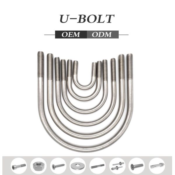 Gr2 Titanium Stud U Bolt Nut  2 Lock Nuts For Industry