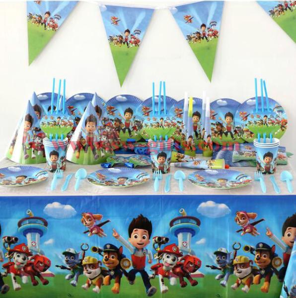 Paw patrol theme Children Party Sets Tableware Sets Paper Plate Napkins Happy Birthday Party Supplies Decoration
