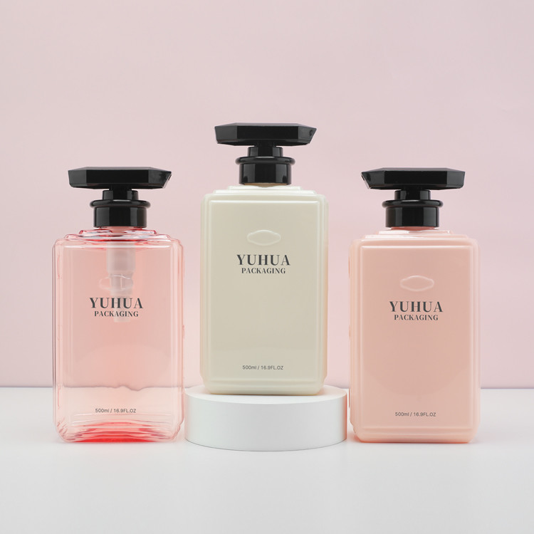 Квадратная бутылка шампуня ухода за волосами 500ml пластиковая с бутылкой насоса лосьона косметической пластиковой