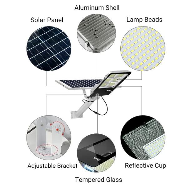 High Brightness Solar Powered Street Lamp Energy Saving High Powered Outdoor Lights