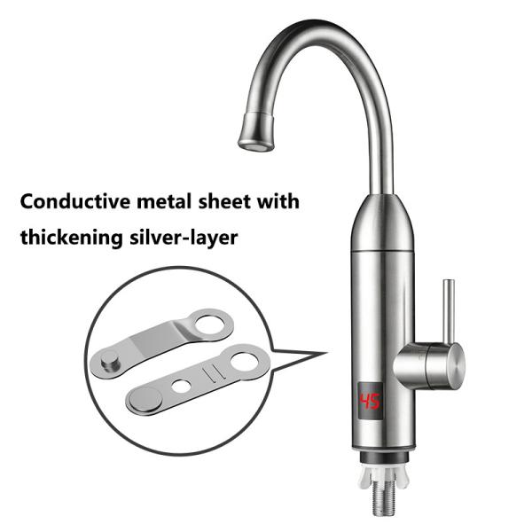 304 Stainless Steel Instant Electric Heating Water Faucet IPX4 With LED Digital Temperature Display