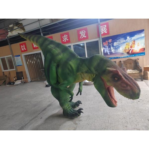 Adult Dinosaur Costume Walking Dinosaur Film Props Shows Green T-Rex