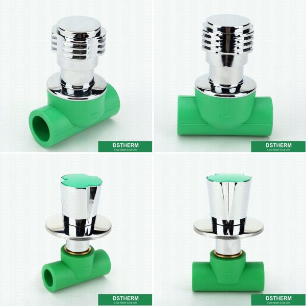 Concealed Stop Valve PPR Pipe Fittings Injection Smooth Surface
