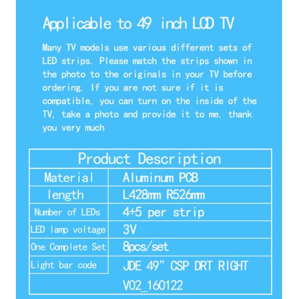 KD-49X8005C SONY TV Backlight Kdl-49x7000d SYV494 KD-49X8000C JDE 49'