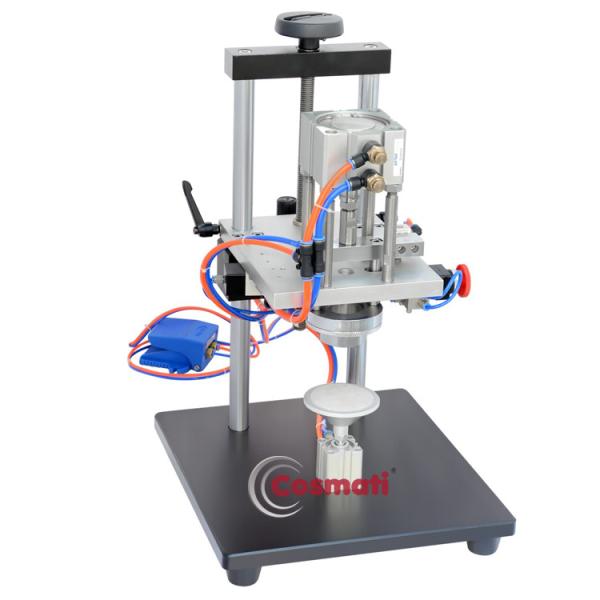 Pneumatic Perfume Collar Cap Press Machine Stainless Steel Table Type Collaring Machine for Glass Plastic Bottle