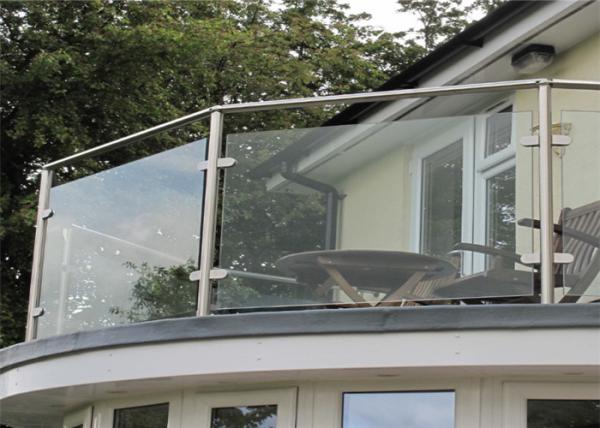 Residential Balcony Stainless Steel And Glass Balcony Railings 1000mm Balustrade Height