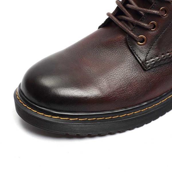 EU 43 Size Sheep Collar Mens Leather Casual Boots Anti Odor Brown