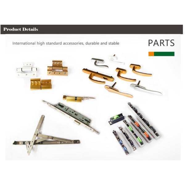 Single Leaf 6063 Aluminum Swing Doors Wood Surface Waterproof 8mm Hollow Glass