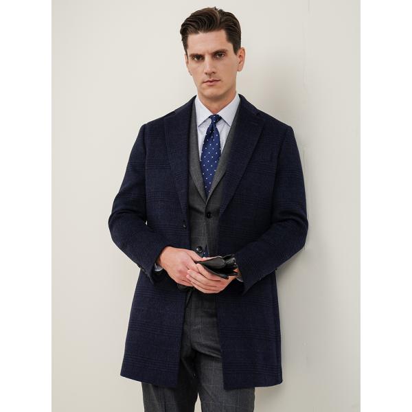 Autumn And Winter Retro Wool Warm Loose Big Yards Men's Long Coat Woven and Warm