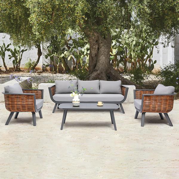 Conjunto de móveis de jardim de rotão PE