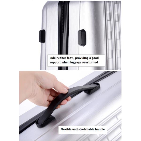 Ensembles de bagages durs 3 pièces légers avec système de chariot à tiges simples, roues légères à 360 degrés, verrou TSA