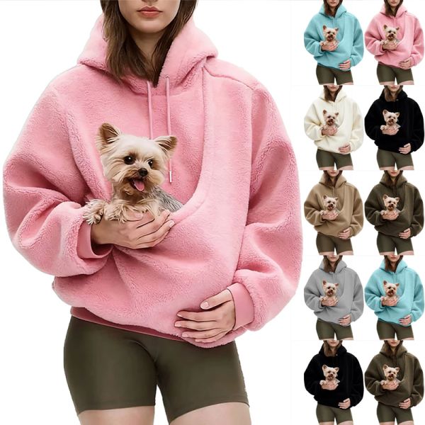 OEM/ODM Wholesale Couple Pet Cat & Dog Bag Hoodie with 3D Embroidery Cartoon Design Winter Fashionable Warm Breathable Windproof