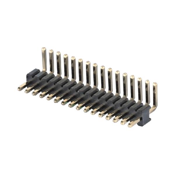1.27mm Pitch Right Angle Board To Board Connector 2 - 50 Pin Brass Pin Header Connector