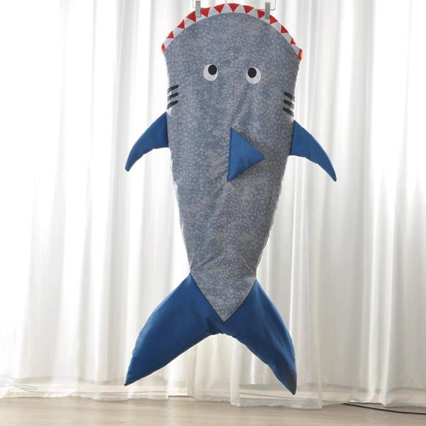 Animal Shark Plush Sleeping Bag Type Blanket Fun Fin Breathable Knit