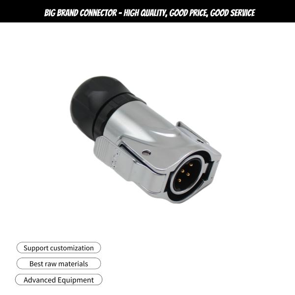 Industrial Circular Connectors Power Signal Square Flange Male Female Socket 5A For Wire Connection