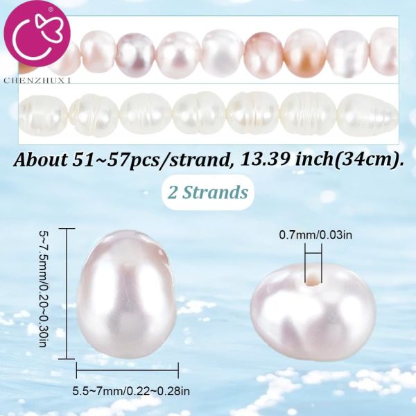 Natural White pink Purple Tiny Loose Beads Real Fresh Water Rice Pearl Strand for Jewelry Making