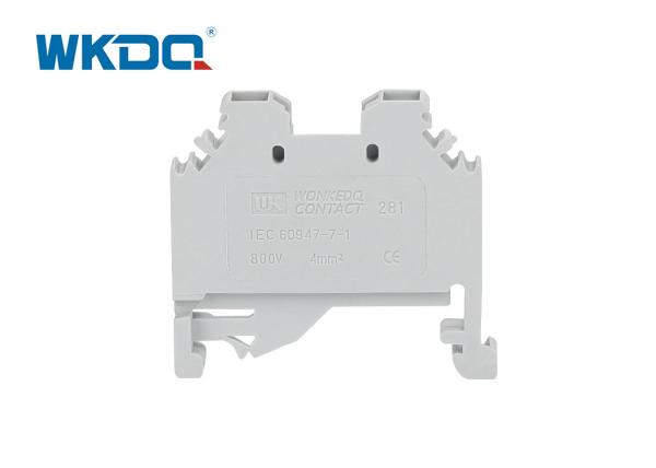 281-101 os conectores do bloco de terminais da mola de fio da montagem do trilho centram a marcação para o nylon PA66 Grey Color das caixas de distribuição
