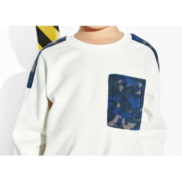 White Top Boys Party Clothes , 100 Polyester Boys Sweat Suits Pant And Shirt