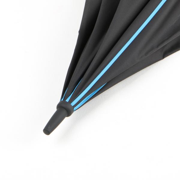 Blue And Black Walking Stick Umbrella , Portable Double Layer Golf Umbrella