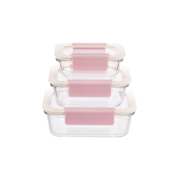 Glass Food Container With 2 Lock PP Glass Lid