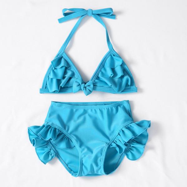 Cute Ruffles Girls Mermaid Tail Swimsuit , Kids Mermaid Bikini Swimwear