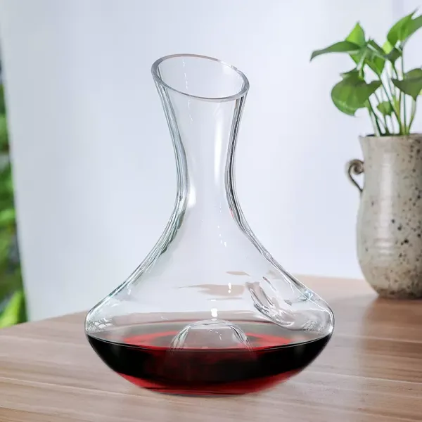 Glass Decanter Wine Slanted Top Wine Carafe Handmade Red Wine Decanter