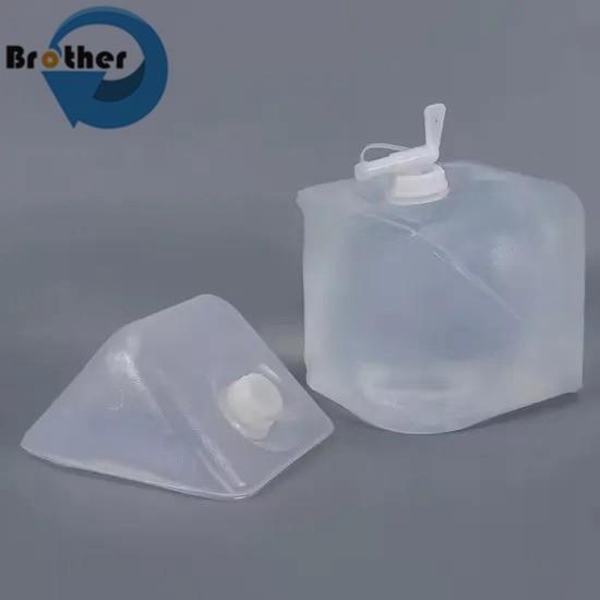 Foldable 5-20L Aseptic Plastic Cubitainer Lid Chemical Liquid Soy Sauce Sake Medical Gel Formalin Storage Medical Kitchen Use