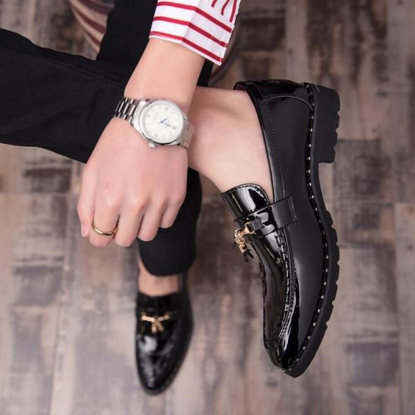 OEM Mens Leather Slip On Dress Shoes Rubber Bottom Men'S Tassel Dress Loafers