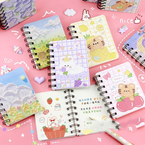 Pocket Notebook Small Notebook Spiral Mini Journal Notepad A7 Diary Writing Subject Memo Book Planner Lined Paper for Travelers