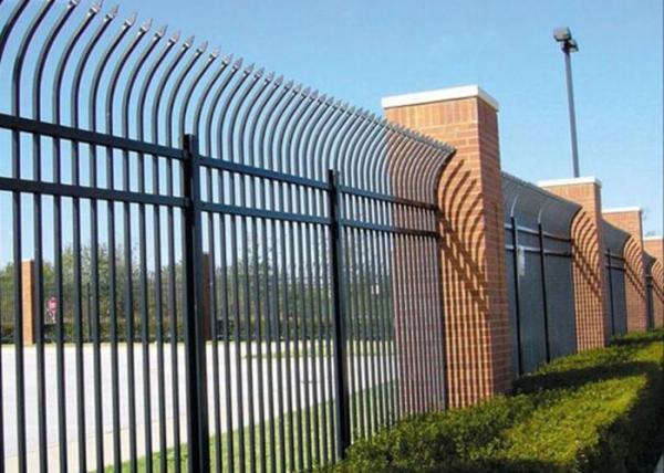 PVC Coated Bend Top Metal Palisade Fencing For Residential Sites / Eco Friendly