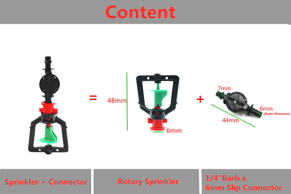 360 Degrees Rotary Micro Irrigation Nozzles With Threaded Connector / Barbed Connector